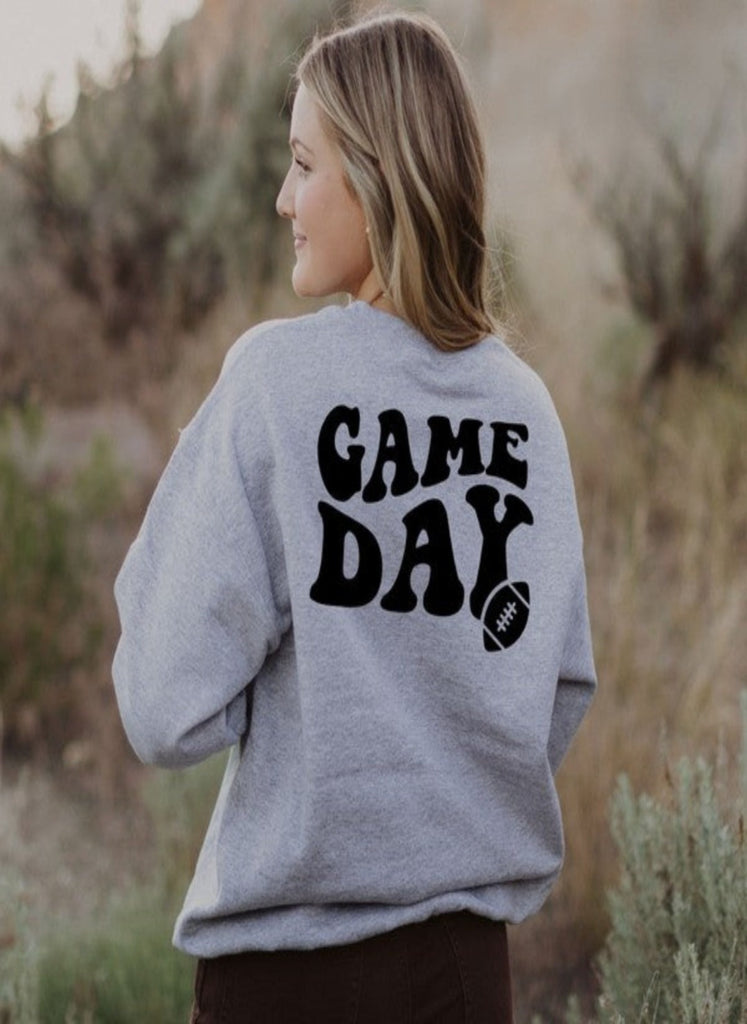 Game Day Football Sweatshirt - lemon blonde boutique
