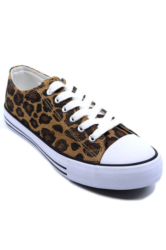 "Loca-3" Ladies Fashion Sneakers - Bronze Leopard - lemon blonde boutique