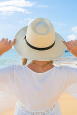 Panama Hat With Drawstring - Straw - lemon blonde boutique