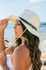 Panama Hat With Drawstring - Ivory - lemon blonde boutique