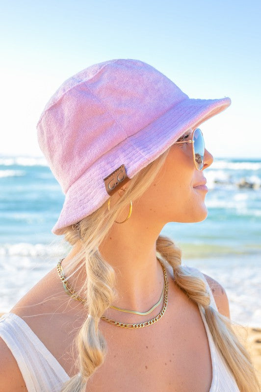 CC Terry Cloth Bucket Hat - Lavender - lemon blonde boutique