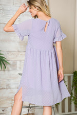 Swiss Dot Chiffon Dress - Lavender - lemon blonde boutique