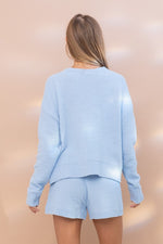 Cozy Soft Top with Shorts Set - Light Blue - lemon blonde boutique