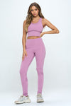 Women's Two Piece Activewear Set Cut Out - Purple - lemon blonde boutique