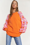 Knit Crochet Detailed Long Sleeve Sweater - Orange - lemon blonde boutique
