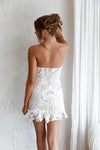 Lace Crochet Mini Dress - White - lemon blonde boutique