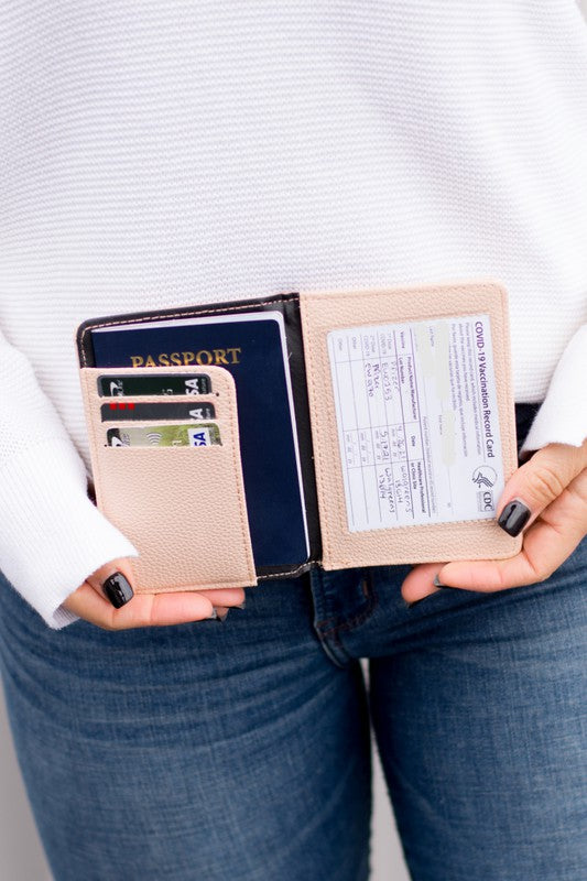 Passport and Vaccine Credit Card Wallet - Blush - lemon blonde boutique