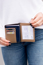Passport and Vaccine Credit Card Wallet - Camel - lemon blonde boutique