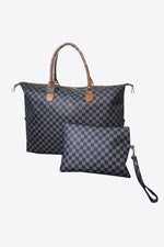 Checkered Two-Piece Bag Set - French Blue - lemon blonde boutique